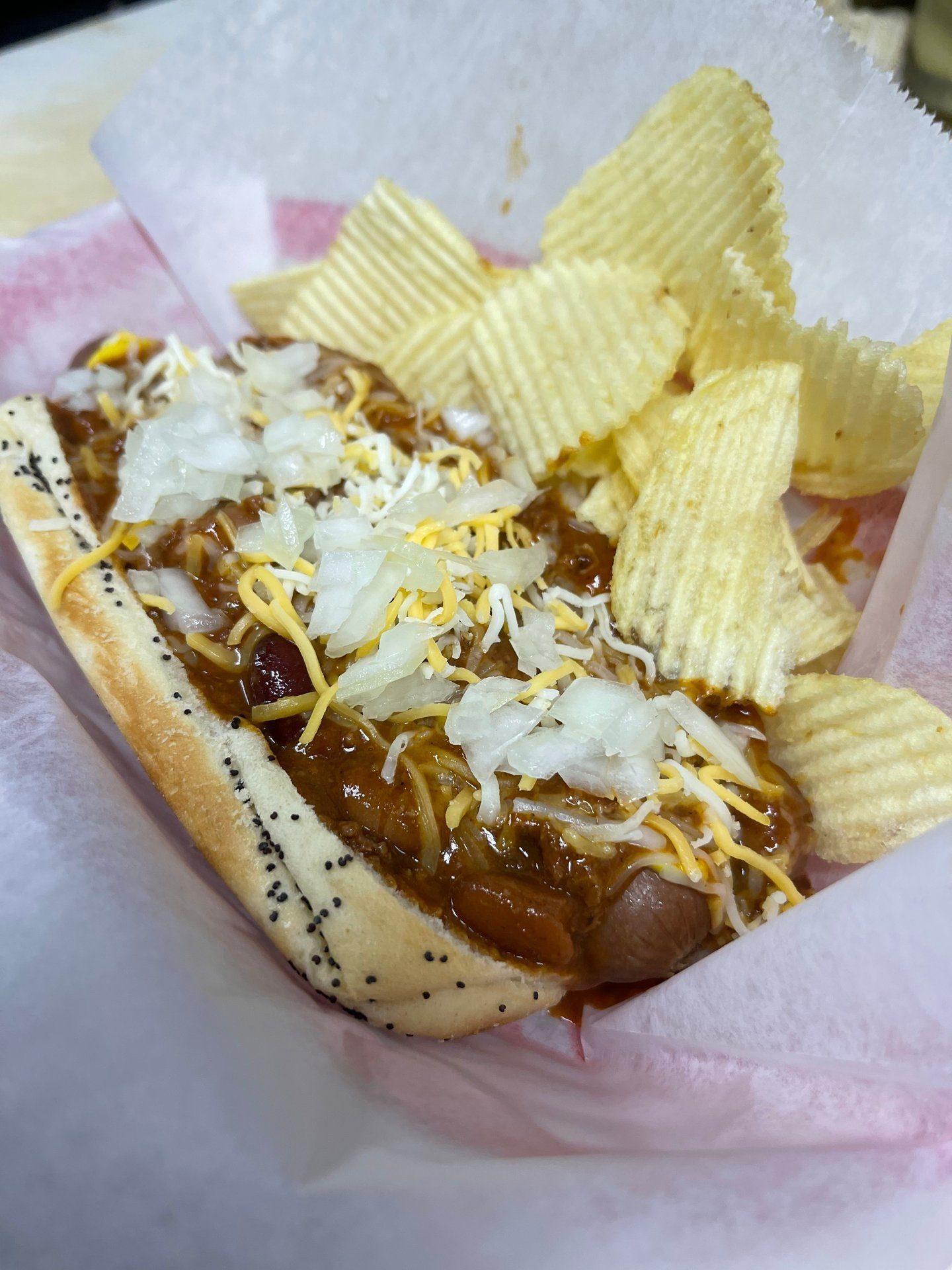 Shane's Chili Dog.